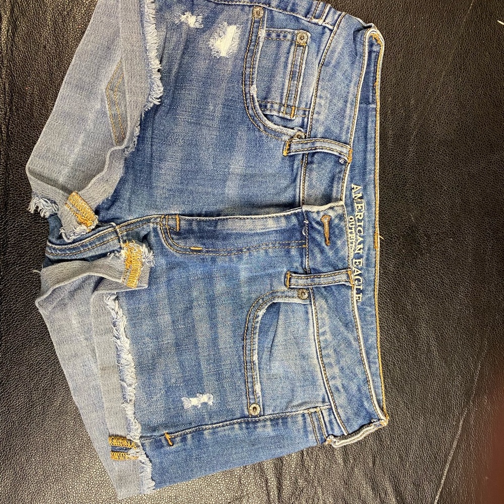 American Eagle Outfitters Distressed Blue Jean Shorts
